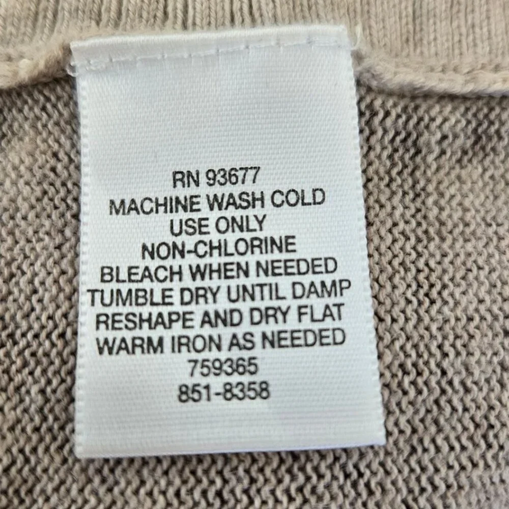 Liz Claiborne Womens L/XL Cotton Beige & Burgundy Floral Ruana Poncho Shawl - Picture 9 of 9